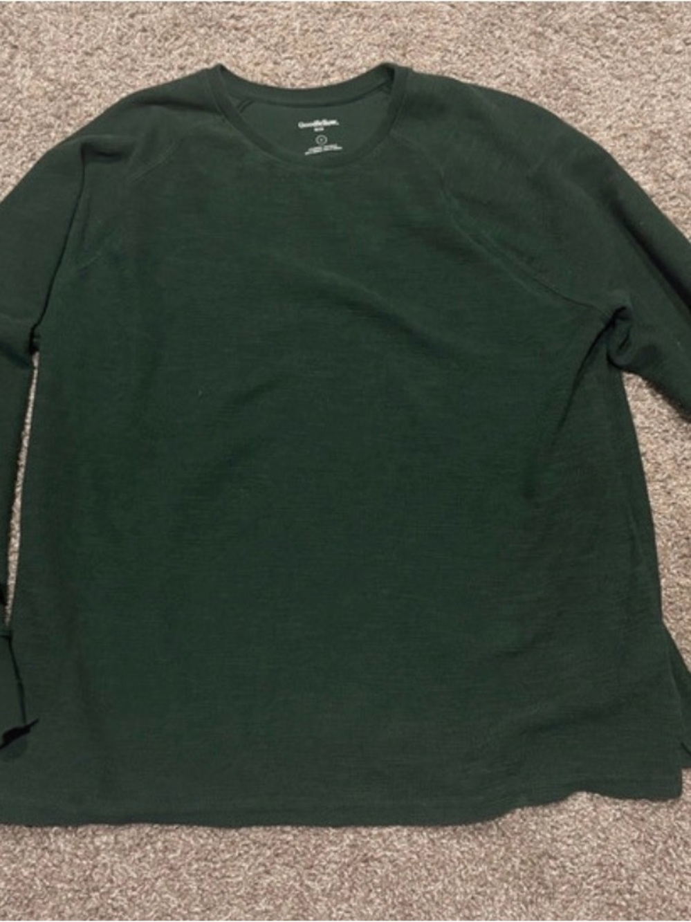 Goodfellow & Co Dark Green Long Sleeve Crewneck Shirt